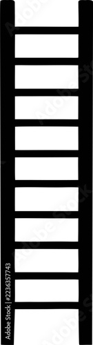 Ladder Silhouette Black Vector Clipart

