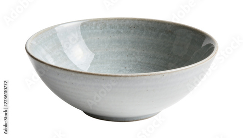 Obraz na plátně Rustic grey ceramic bowl with speckled texture and smooth interior finish