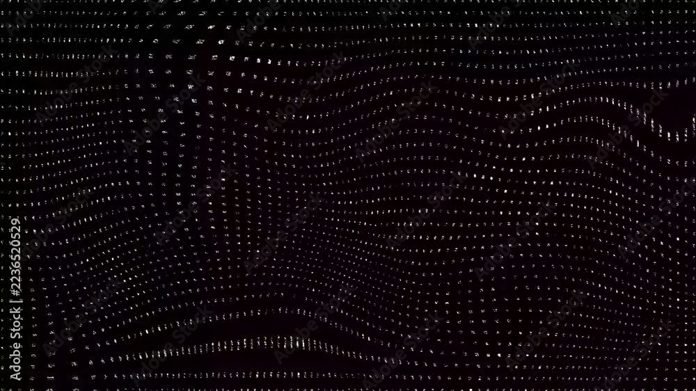 Digital binary code and matrix particle wave background loop, abstract ...