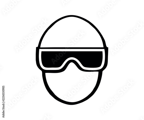 ANSI Z535.3 (2002) Mandatory Goggles icon sign vector design and illustration.

