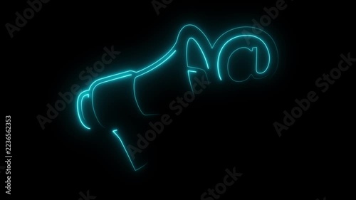 Cyan neon outline of a person lying down on a black background