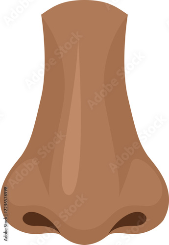 Brown human nose illustration for medical diagrams and health awareness campaigns with clear and simple design