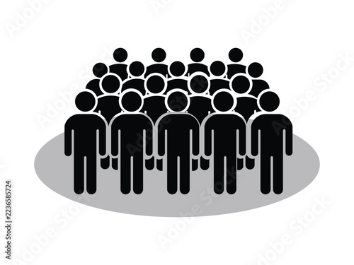 Large crowd of people standing together representing society community teamwork audience public gathering demographic group population collective meeting or human workforce