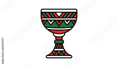 Kwanzaa celebration featuring unity cup with geometric patterns and