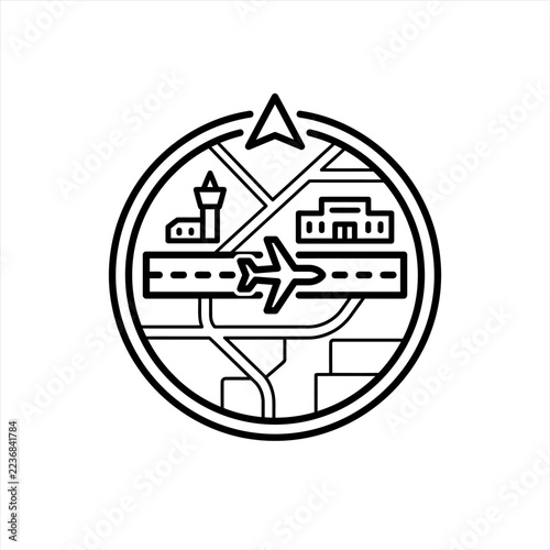 Airport Location Icon - Travel Navigation Map Symbol