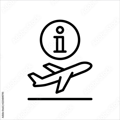 Flight Information Airport Sign Line Icon