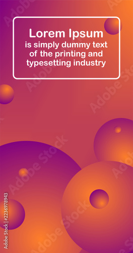Gradient circles abstract cover design Purple Orange wallpaper Trendy gradient poster Template