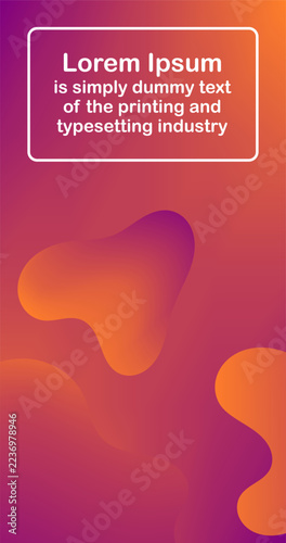 Purple Orange Gradient abstract background with liquid shapes Fluid design for Cover Template