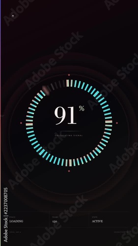 Circular Percentage Loader Motion Graphic for Digital UI Design