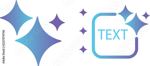 Sparkling Text Frame with Gradient Star Shapes and Editable Text Space on illustration 