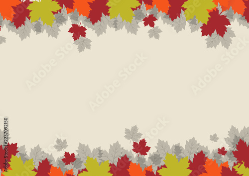 border frame leaves autumn background vector design