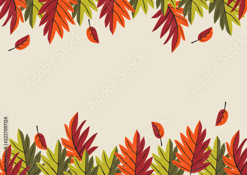 frame border leaves autumn background vector design