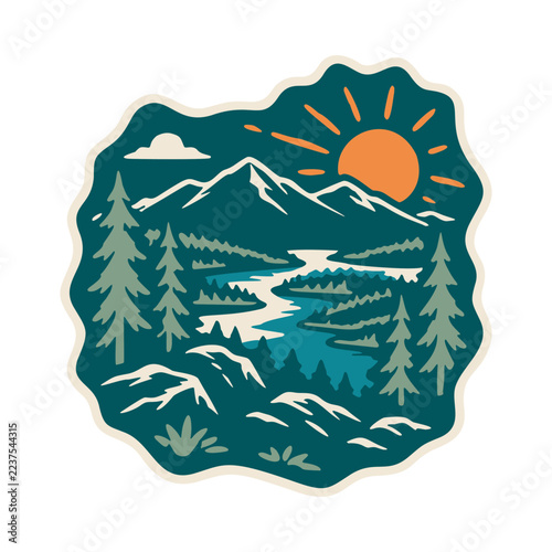 Beauty nature form the top graphic illustration vector art t-shirt design